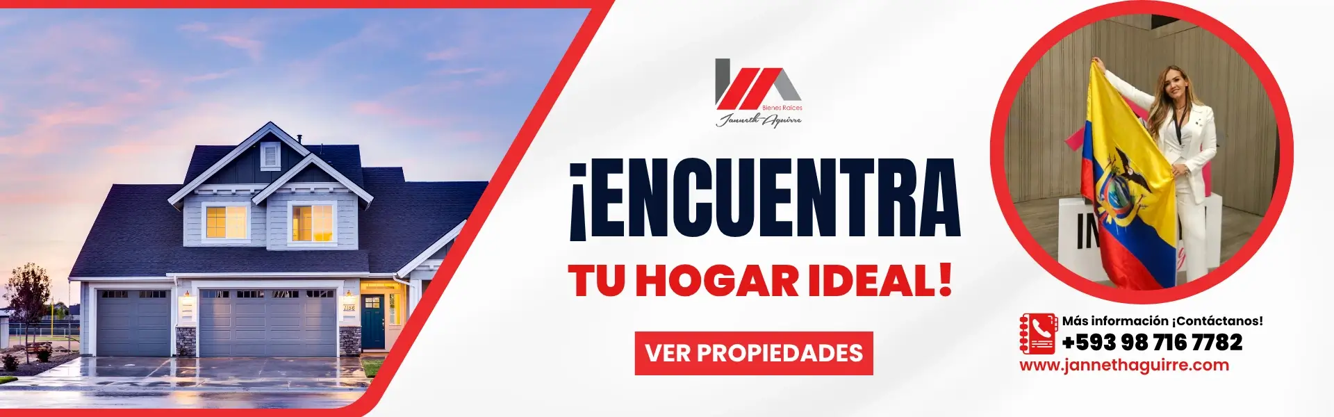 ¡Encuentra tu hogar ideal! Con Janneth Aguirre, encuentra la propiedad ideal para ti o invierte con confianza